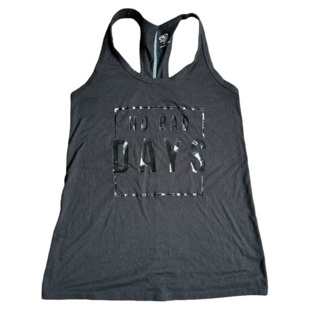 Athletic Works, size small, black racerback tank top, graphic “ No Bad Days “